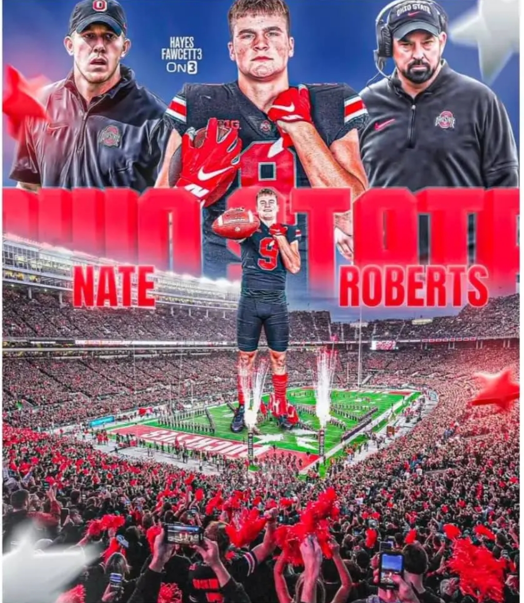 Social Reactions: The Buckeyes’ acquisition of a four-star tight end for 2025 is celebrated by Ohio State coaches and commitments Roberts, Nate