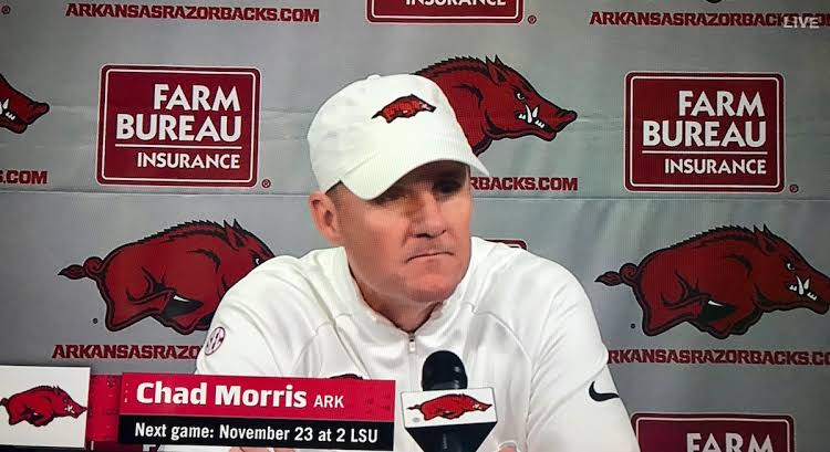 Just Now: Chad Morris has just signed $176 million contract to be the next head coach of Razorback Nation……….